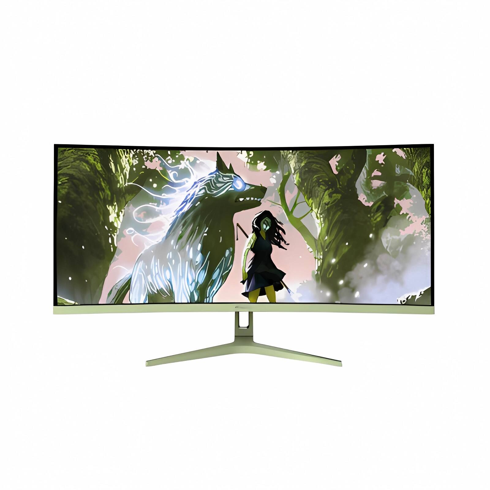 Alt View 2. Arozzi - Arozzi – Nova 34" Curved VA UWQHD 165Hz Gaming Monitor – Forest Green - Forest Green.