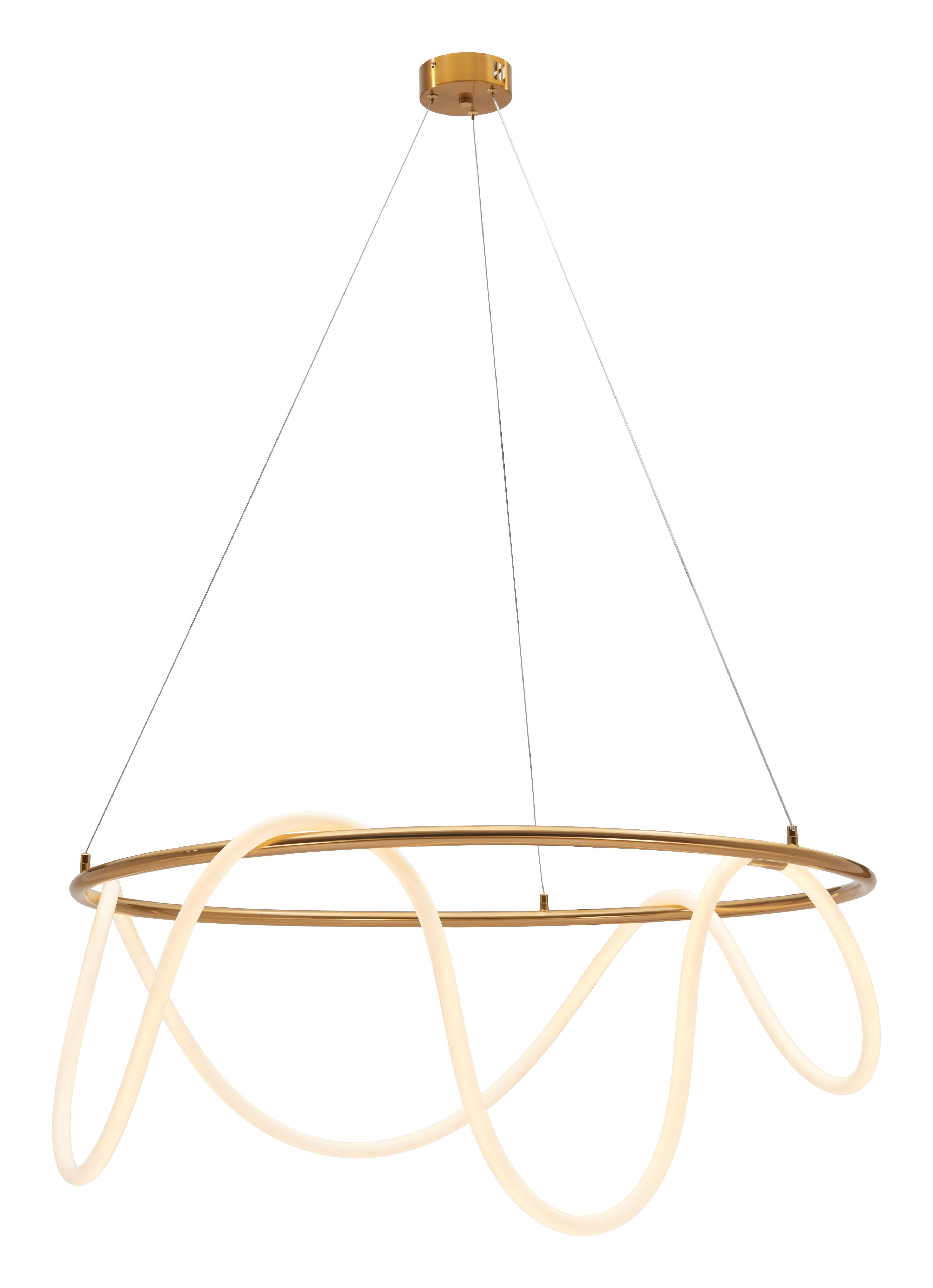 Front. Hivvago - Wiber Ceiling Lamp Brass - Brass.