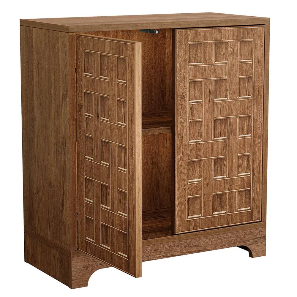 Left. Kadyn - Kadyn Sideboard Buffet Cabinet,Kitchen Storage Cabinet,57.5" Set of 2, Storage Cabinet Credenza with Doors,Brown - Brown.