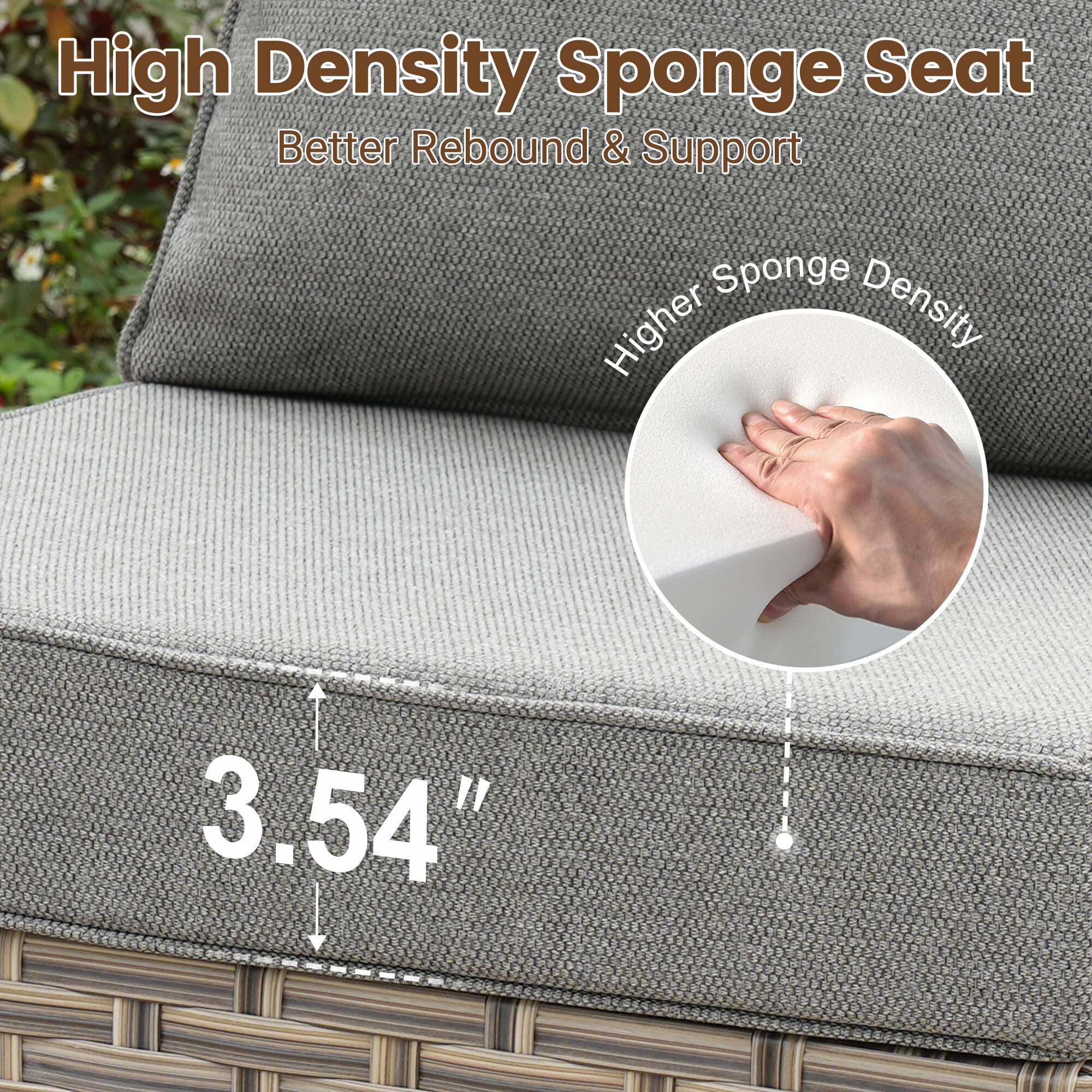 High Density Sponge Seat  
Better Rebound & Support  

Higher Sponge Density  

3.54"