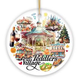 OrnamentallyYou - Peddlers Village Artistic Ornament with Rustic Pennsylvania Scenery Vintage Ceramic Christmas - Multi-colored