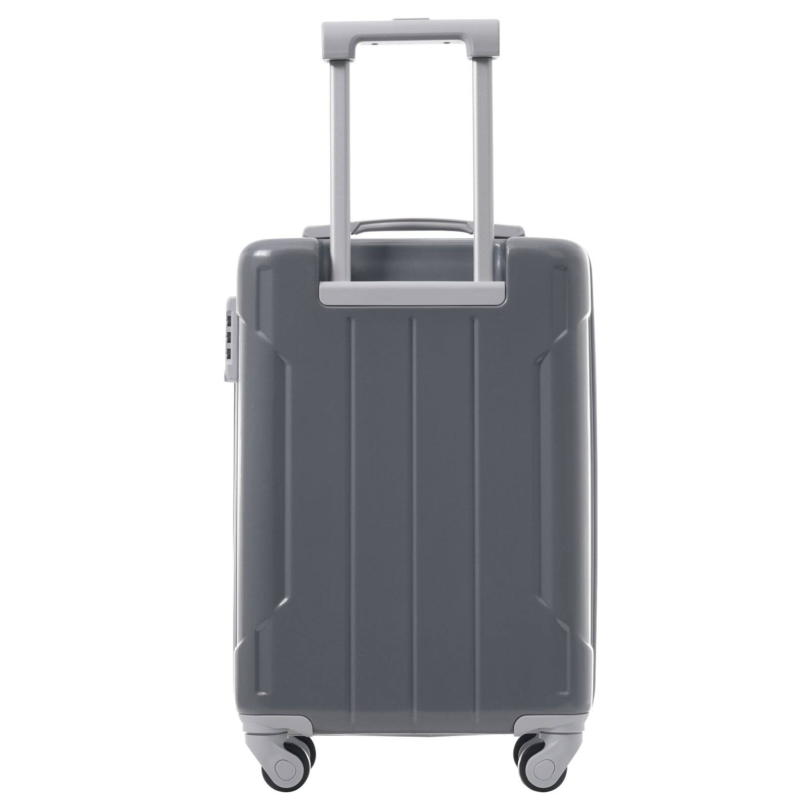 Alt View 6. BreeBe - 20" Carry-On Luggage Set 3-Piece, Lightweight Hardshell ABS Suitcases with Spinner Wheels for Weekend & Business Trips - Cool Gray.