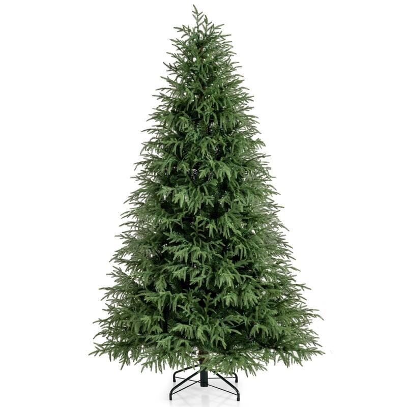 WELLFOR 7ft Pre‑Lit Artificial Christmas Tree , Dual‑Layer Hinged Xmas ...