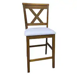 Carolina Chair & Table - Taylor X-Back Counter Stools - Set of 2 - Golden Oak/White - Golden Oak, White