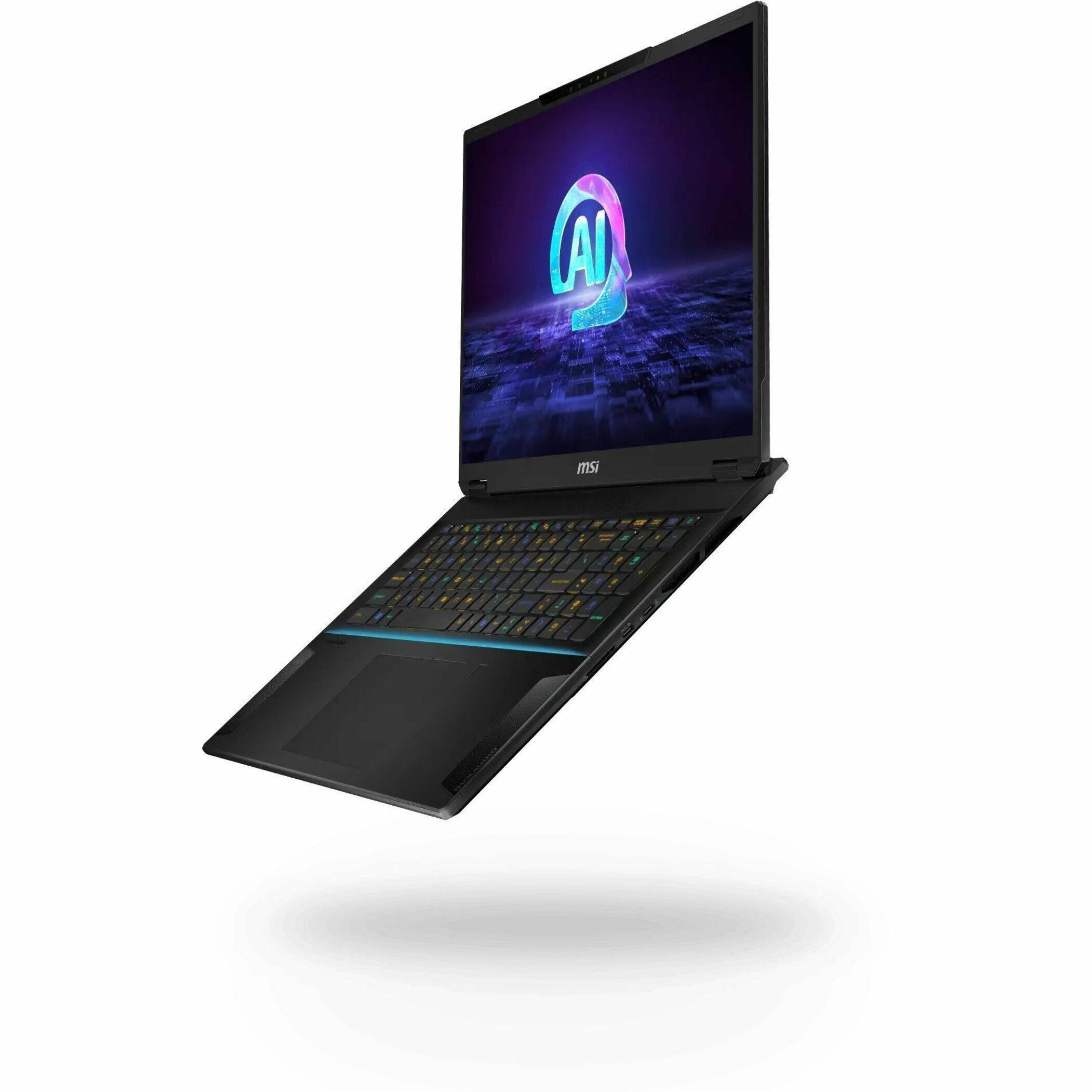 Alt View 33. MSI - 18" Gaming Laptop 3840 x 2400 () - AMD Ryzen AI 9 HX 370 with 64GB Memory - GeForce RTX 5090 - 2 TB SSD - Midnight Black, Black.