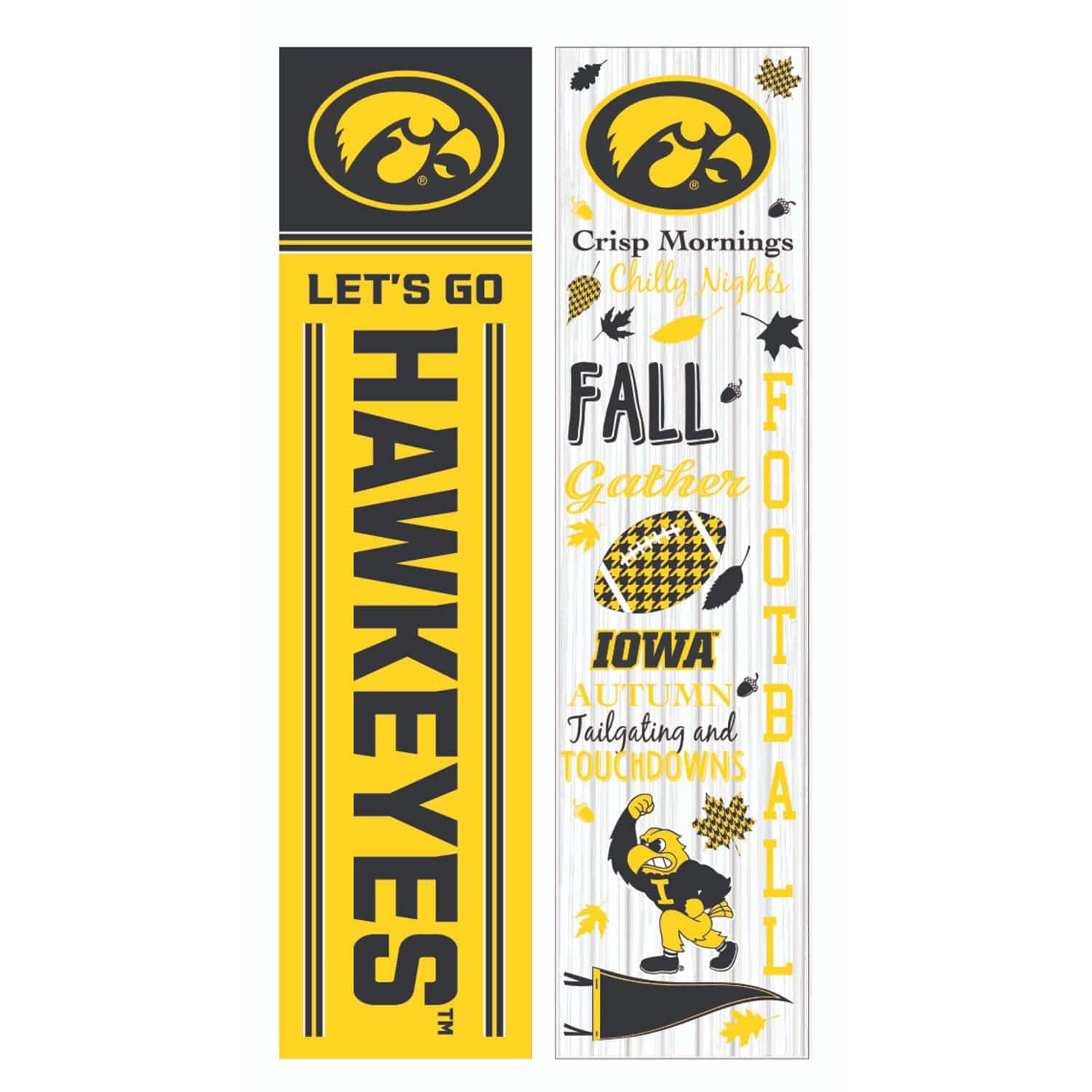 Evergreen Enterprises - Iowa Hawkeyes 47" Double Sided Fall Leaner Fan Sign - Multicolor