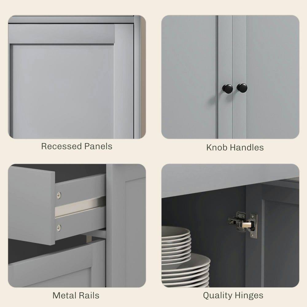 Recessed Panels  
Knob Handles  
Metal Rails  
Quality Hinges