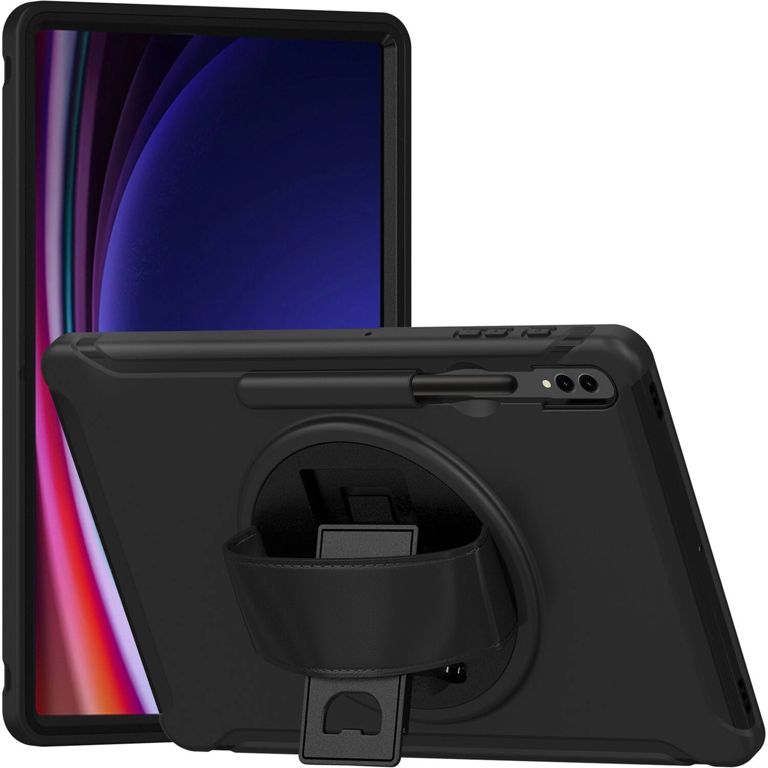Alt View 13. SaharaCase - Protection Hand Strap Series Case for Samsung Galaxy Tab S10+, Tab S9+, Tab S9 FE+, and Tab S8+ - Black.