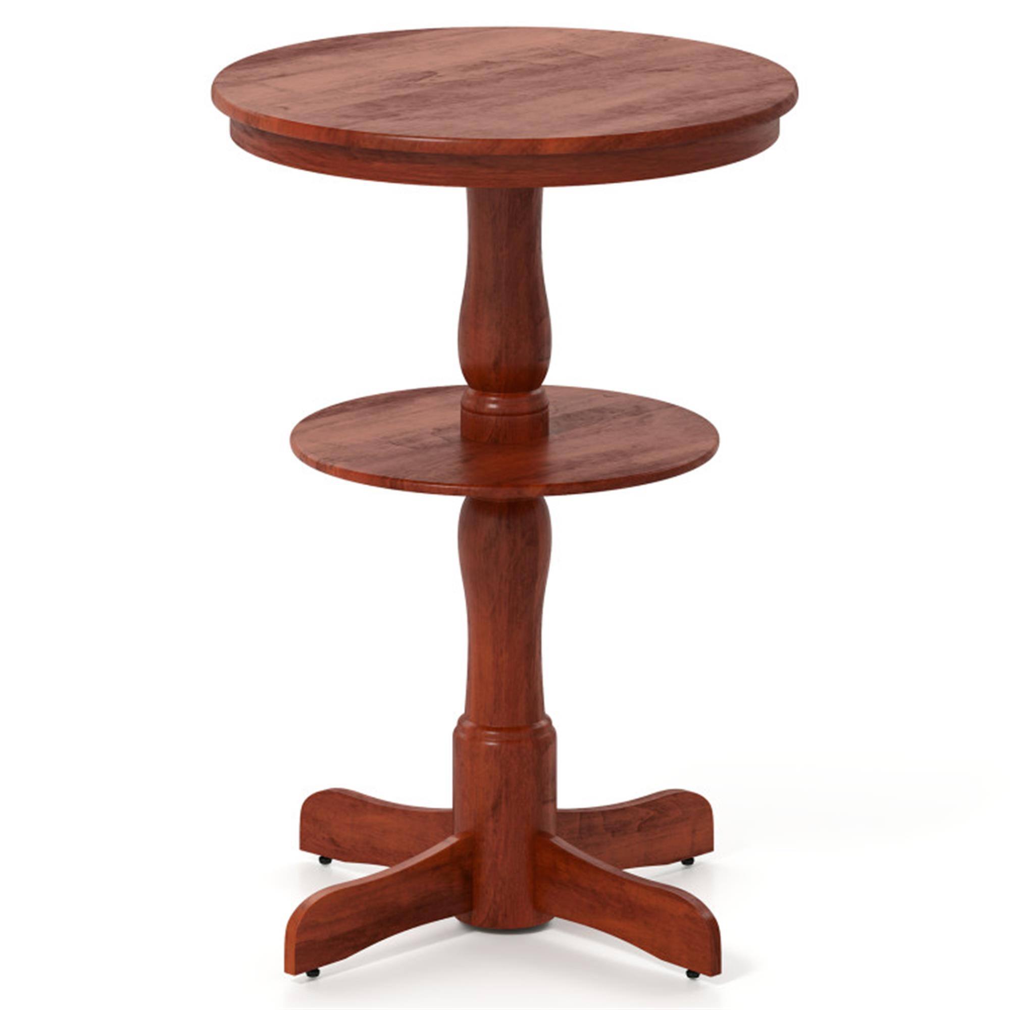 Front. Boyel Living - Black Round Bar Table for Outdoor Patio Use - Brown.