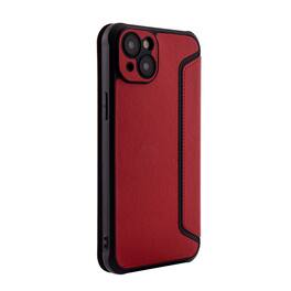 Reiko - Magnetic Wallet Leather Phone Case For Apple Iphone 15 Plus In - Red