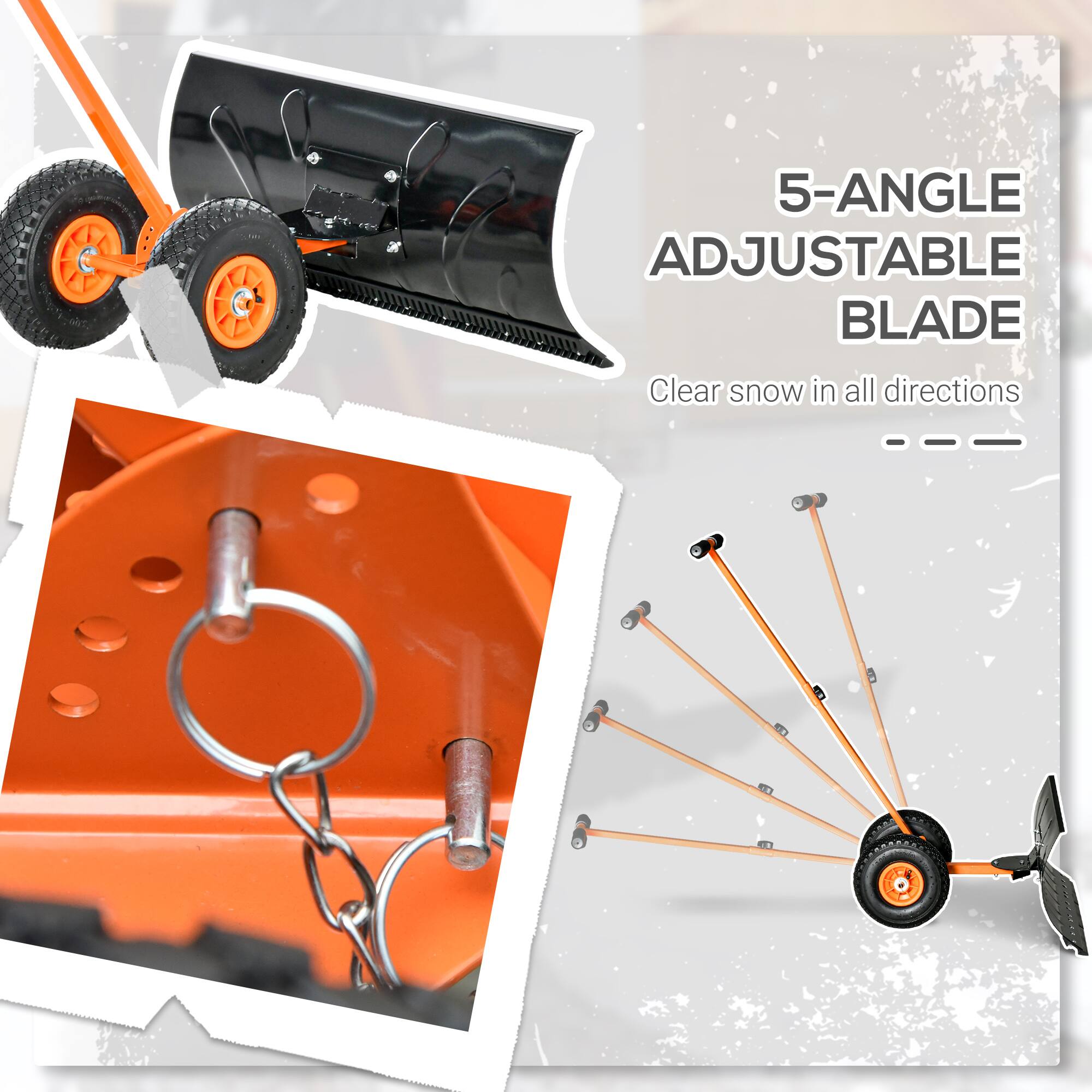 5-ANGLE ADJUSTABLE BLADE  
Clear snow in all directions