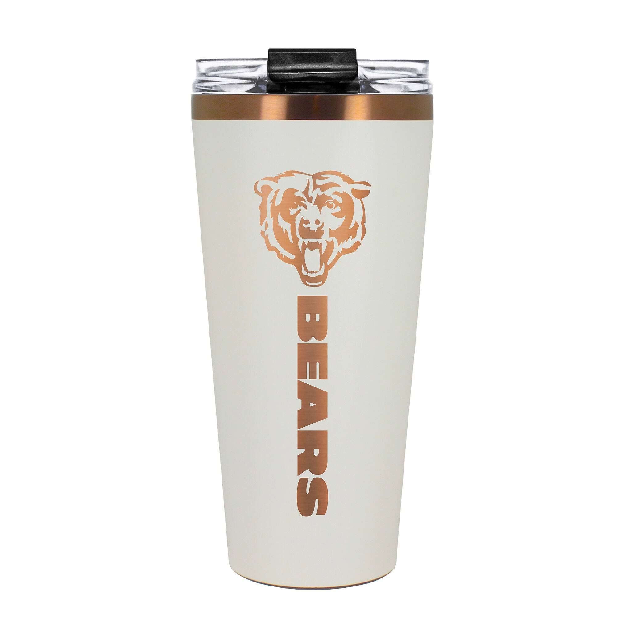 Front. Great American Products - Chicago Bears 30oz. Big Slim Tumbler - Cream.