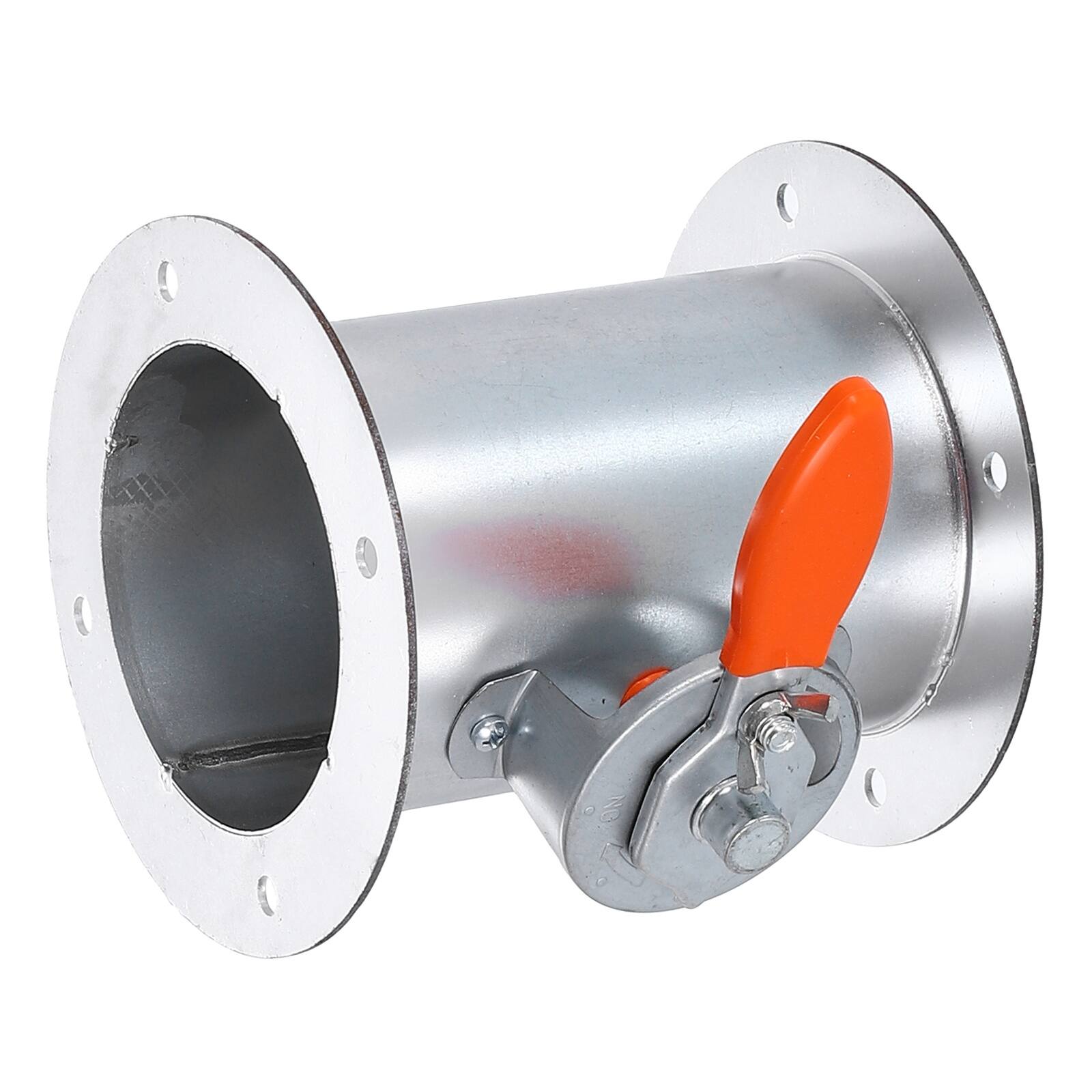 Front. Unique Bargains - 6 Inch Duct Backdraft Damper, Manual Adjustment Airflow Volume Damper with Both End Flange for HVAC Ventilation Systems - Silver.