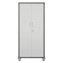 ALEXOUN - 71" Metal Garage Storage Cabinet with Wheels,Heavy-Duty Lockable Cabinet for Home,Office,Garage,Ideal for Tools Storage - Gray