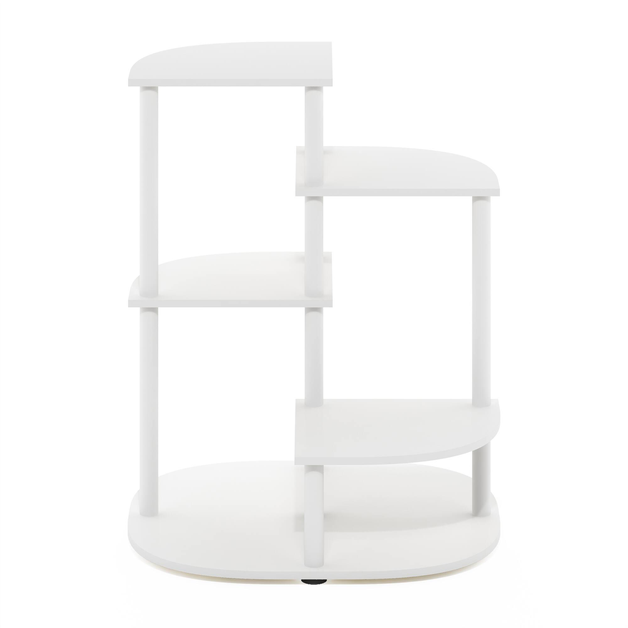 Alt View 2. Furinno - Celuka 4-Tier Indoor Outdoor Potted Plant Stand Holder for Multiple Plants - White/Virgin White.