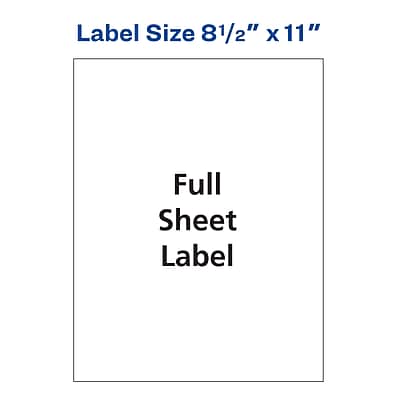Label Size 8½" x 11"  
Full Sheet Label
