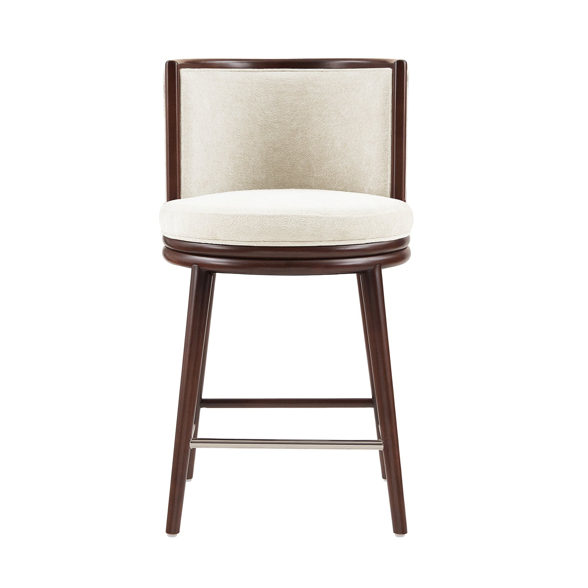 Manhattan Comfort - Evalyn Modern Wood Upholstered Counter Stool - Cream