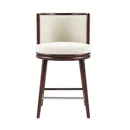 Manhattan Comfort - Evalyn Modern Wood Upholstered Counter Stool - Cream