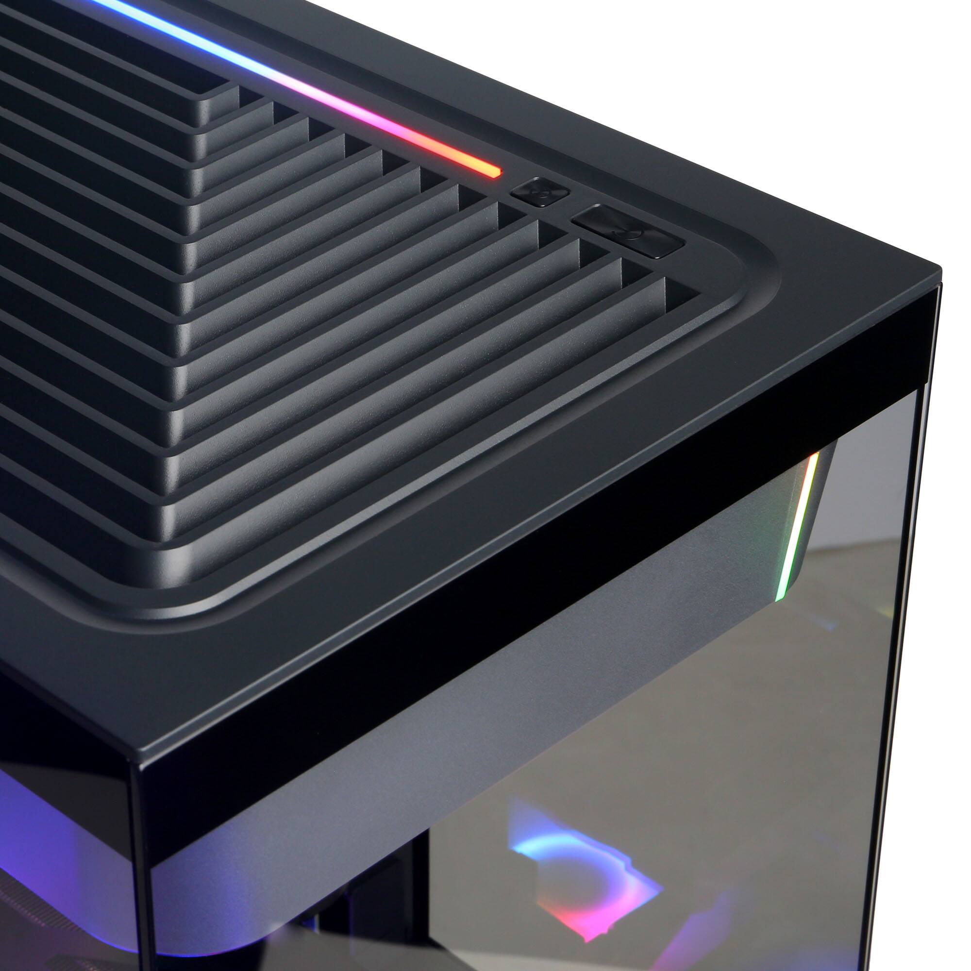 Alt View 4. CyberPowerPC - Gaming Desktop - AMD Ryzen 5 5500 - AMD Radeon RX 6500 XT 4GB - 16GB Memory - 1TB PCIe 4.0 SSD - Black.