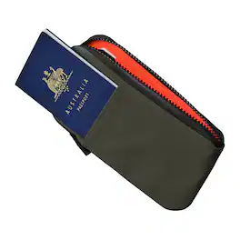 ALPAKA - Zip Travel Wallet - RFID Passport Holder, Self Locking Zipper Wear,3 passport pockets and 2 Card Slots - Green Axoflux 210D