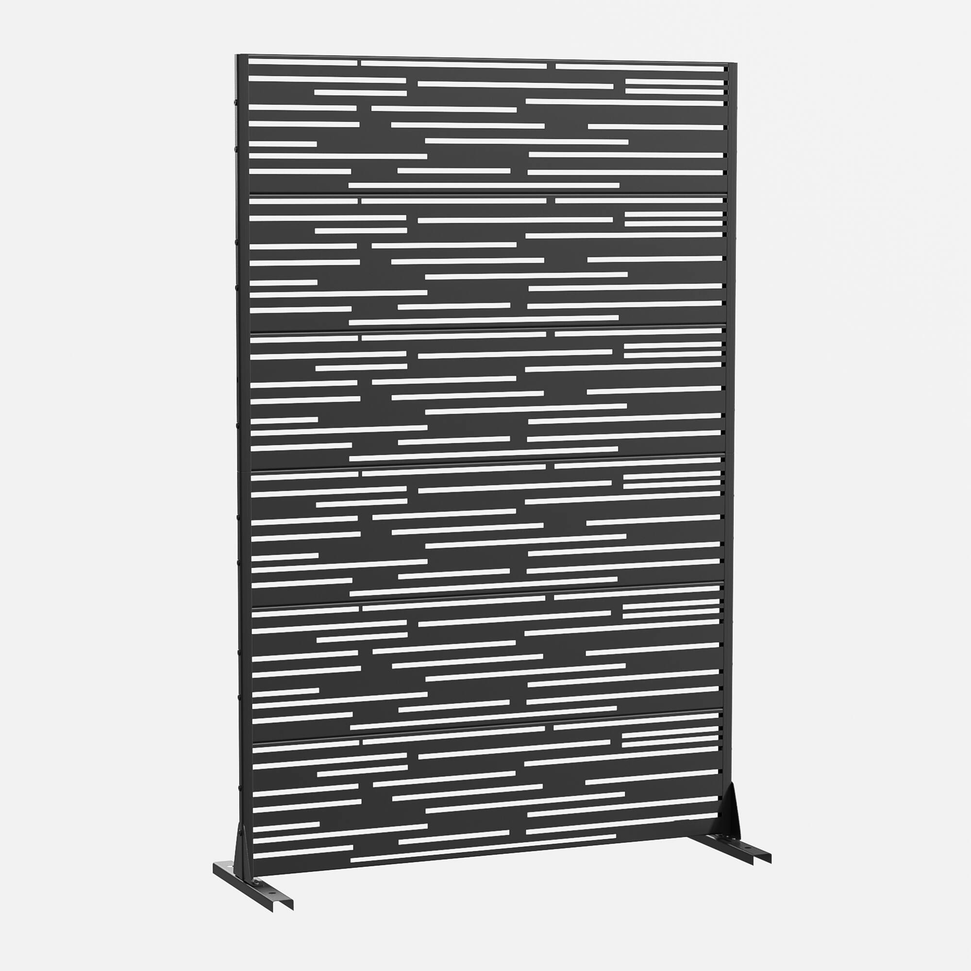 Angle. PexFix - 72 in. x 47 in. Shine Pattern Metal Outdoor Privacy Screen & Panels, Freestanding Garden Divider Fence - Black.