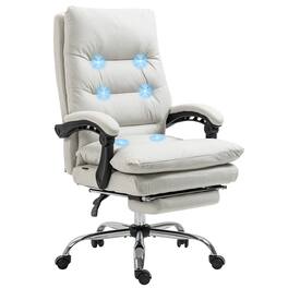 Vinsetto - Microfibre Vibration Massage Office Chair - Cream White