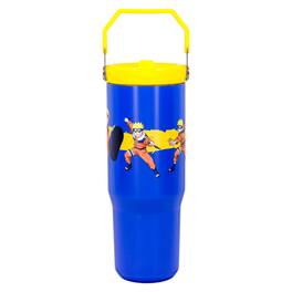 Pyramid America - Naruto Poses 30-Ounce Flip Straw Stainless Steel Tumbler - Blue
