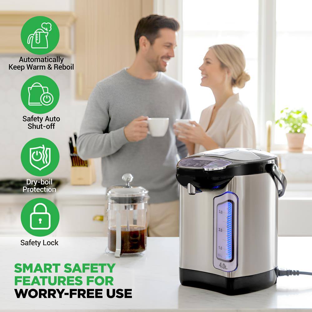 Automatically Keep Warm & Reboil  
Safety Auto Shut-off  
Dry-boil Protection  
Safety Lock  

SMART SAFETY FEATURES FOR WORRY-FREE USE  

4.0L