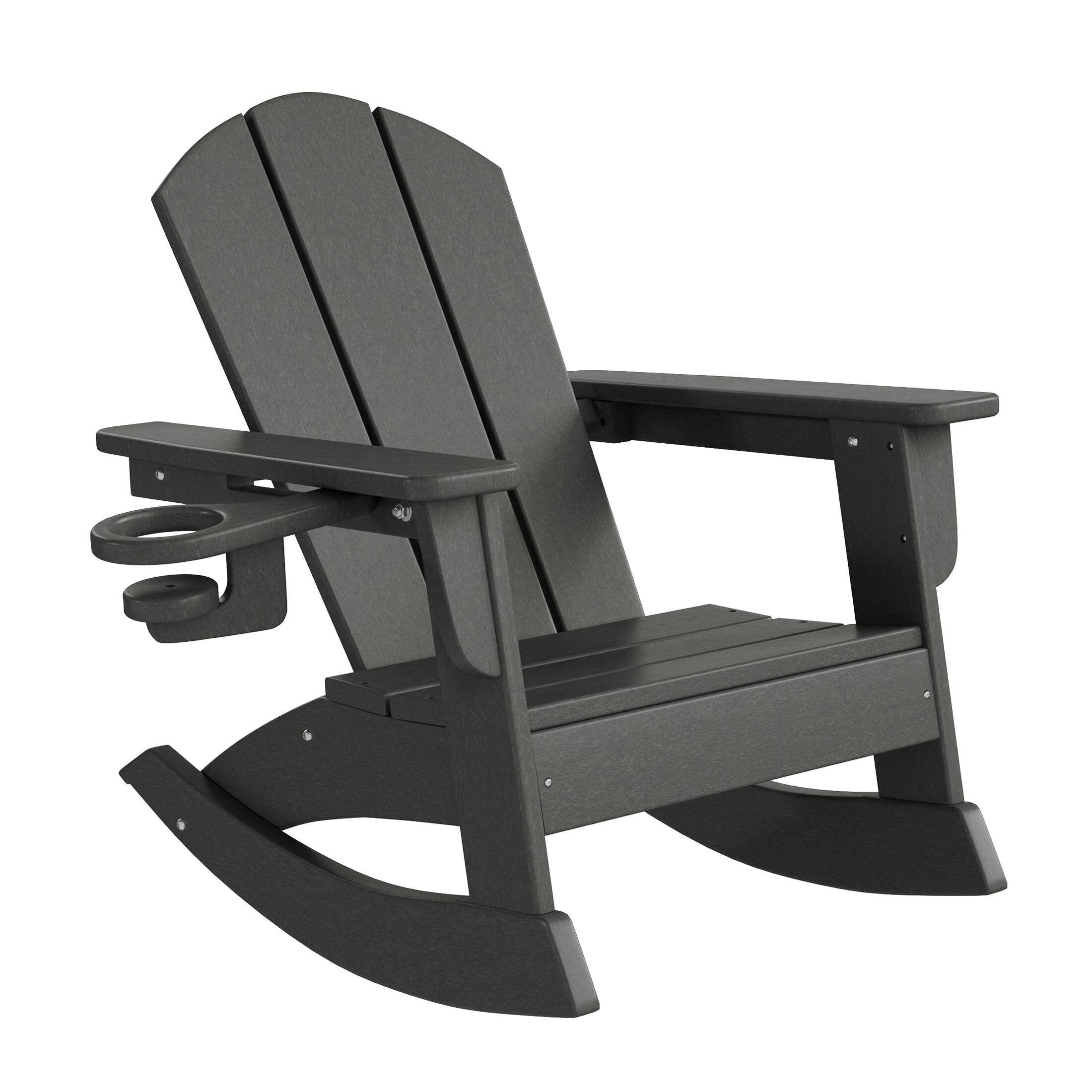 Left. WestinTrends - WestinTrends Malibu 3-Piece Kids Rocking Chair With Cup Holder and Square Side Table Set - Gray.
