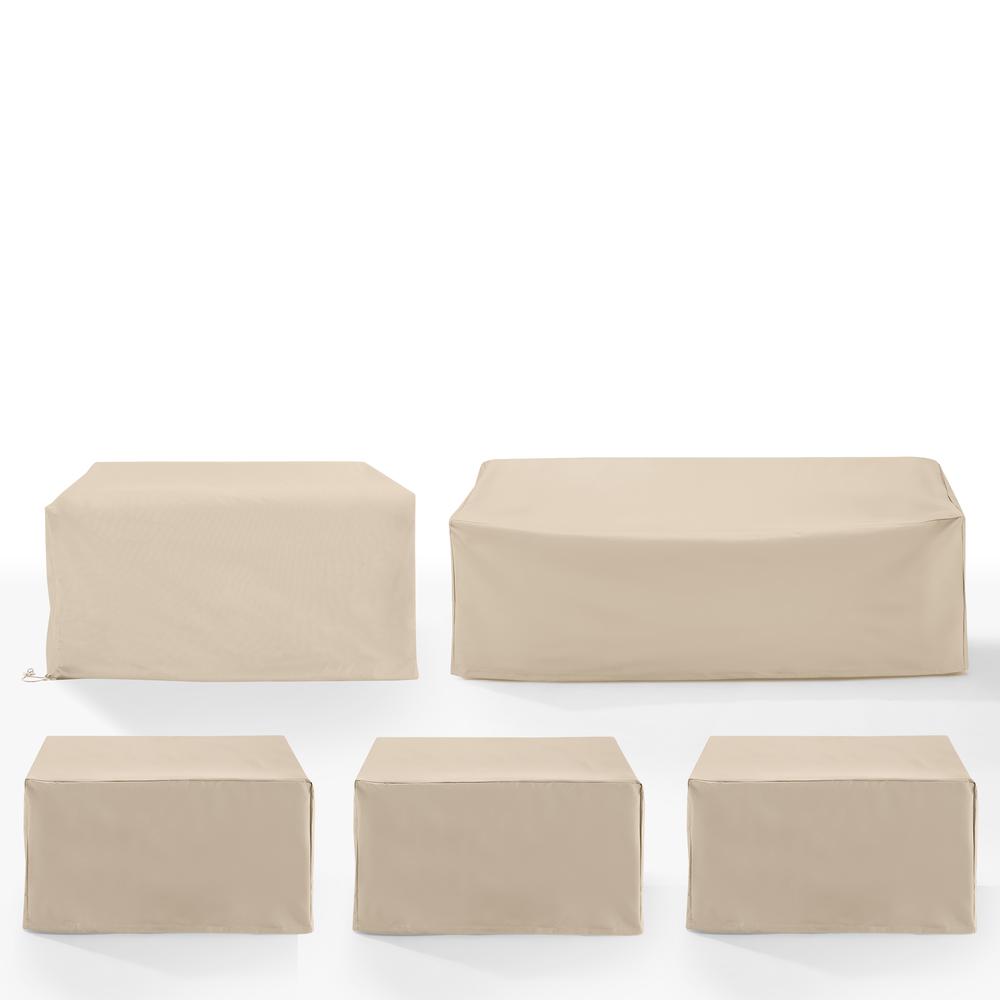 Alt View 2. Crosley Furniture - 5Pc Outdoor Furniture Cover Set - Tan.