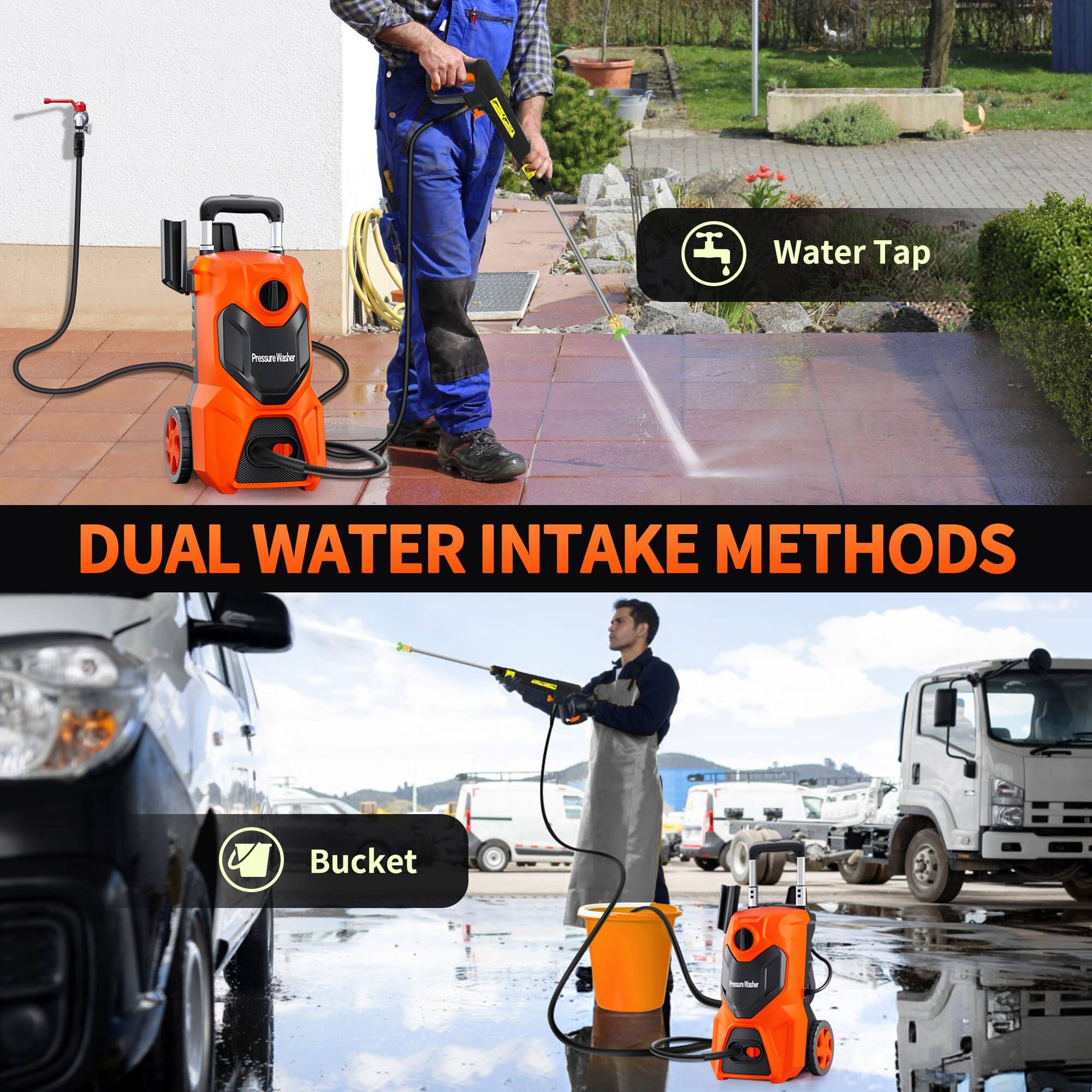 Water Tap, Bucket, DUAL WATER INTAKE METHODS