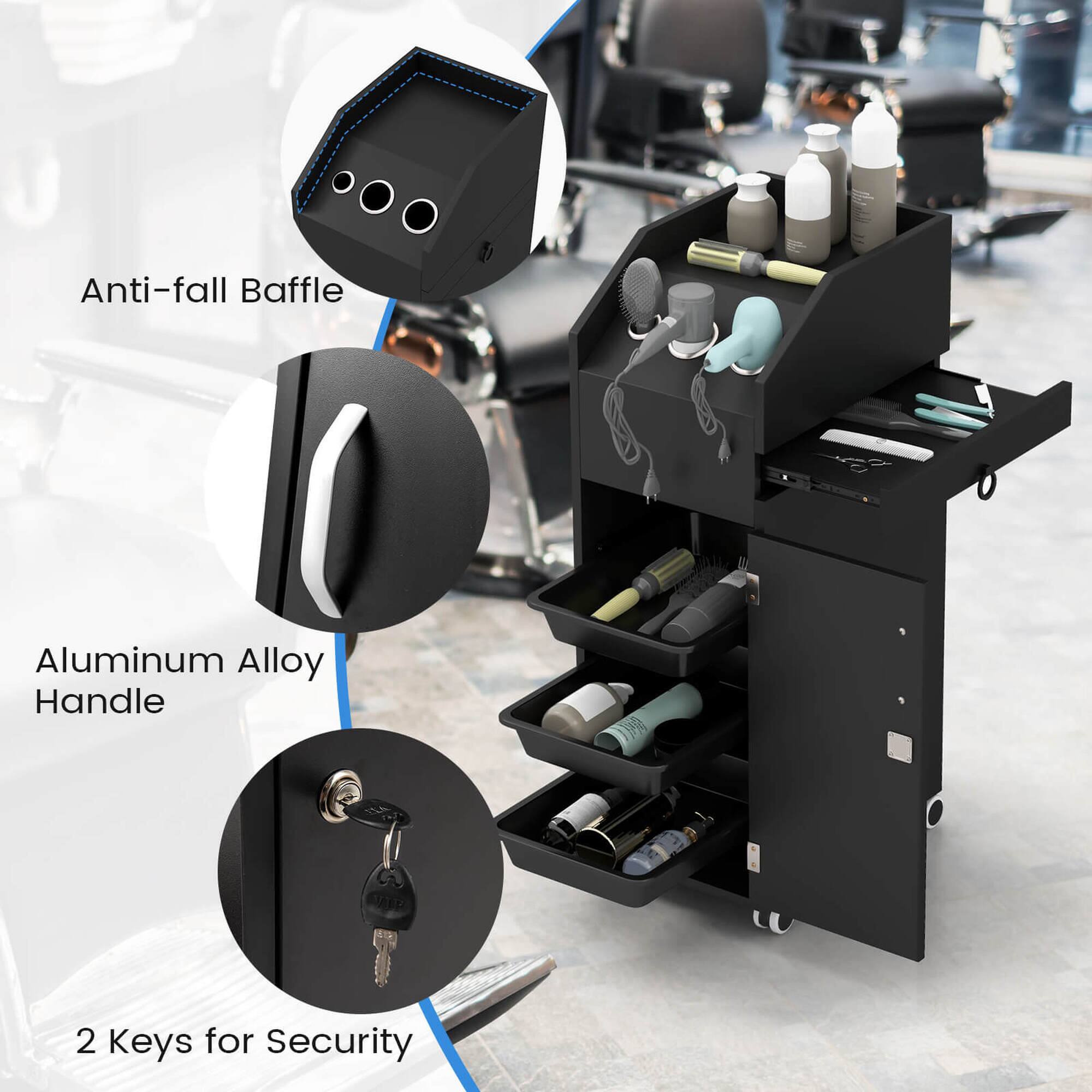 Anti-fall Baffle  
Aluminum Alloy Handle  
2 Keys for Security