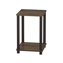 FurniFact - Engineered Wood End Table with Sleek Design - Walnut/Brown