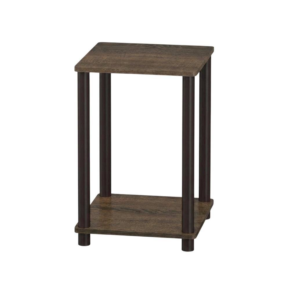 Alt View 1. FurniFact - Walnut and Brown Wooden End Table with Sleek Design - Walnut/Brown.