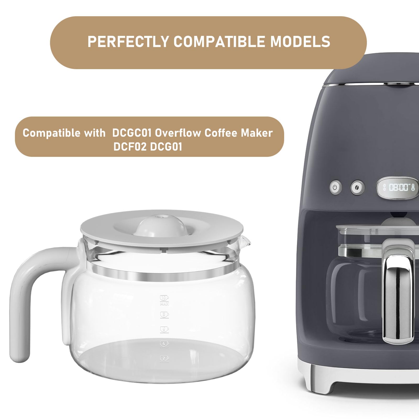 PERFECTLY COMPATIBLE MODELS

Compatible with DCGC01 Overflow Coffee Maker DCF02 DCG01