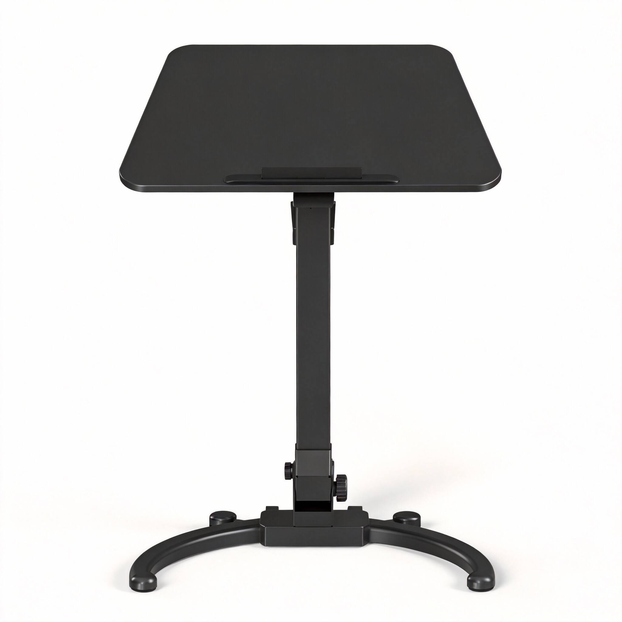 Front. CovertSafe - Foldable Mobile Standing Desk Adjustable Tilt Rolling Laptop Table - Black Height range:32.3-47.6".