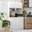 Alt View 11. Costway - 71" Tall Pantry Cabinet with Outlets USB Ports Anti-Tipping Kits Adjustable Shelves White - White.