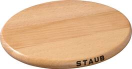 Staub - 6-inch Oval Magnetic Wood Trivet - Brown