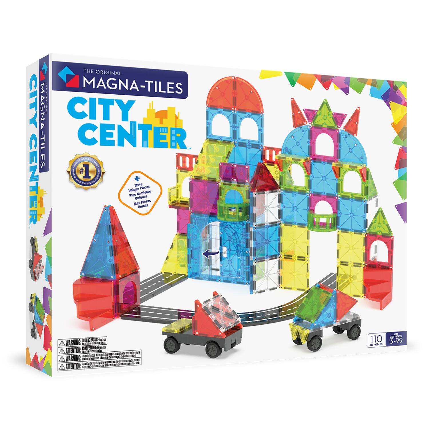 THE ORIGINAL MAGNA-TILES CITY CENTER

#1

Mega Pack
Includes 100 Pieces
Unique Pieces
110 Pieces

WARNING: CHOKING HAZARD - Small parts. Not for children under 3 years.

110
3.99