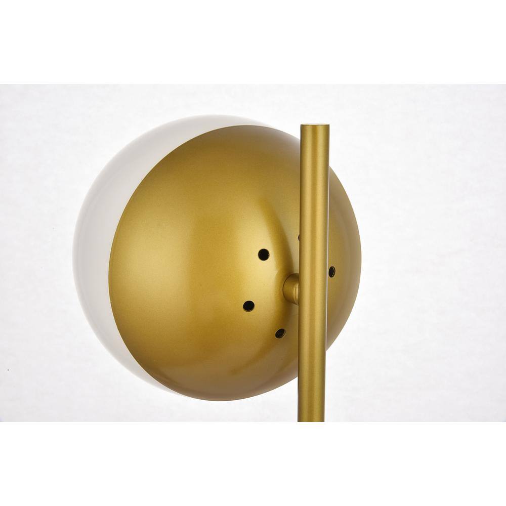 Left. Living District - Eclipse 1 Light Brass Table Lamp With Frosted White Glass - Brass And Frosted White.