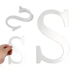 Unique Bargains - 3D Alphabet Mirror Wall Sticker, 8" Acrylic Letter S Self-Adhesive Home Decor for Living Room, Bedroom - Silver