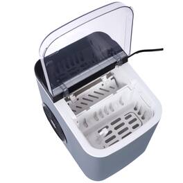 Akoasm - Plastic Countertop Portable Ice Makers, Self-Cleaning with Basket and Scoop, 9 Cubes in 6 Mins, 26 lbs per Day - Gray