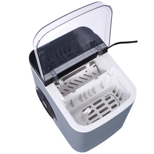 Front. Akoasm - Plastic Countertop Portable Ice Makers, Self-Cleaning with Basket and Scoop, 9 Cubes in 6 Mins, 26 lbs per Day - Gray.
