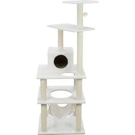 TRIXIE - Abby Plush 4-Level Cat Tree with Sisal Scratching Posts Condo & Cat Toy - Cream