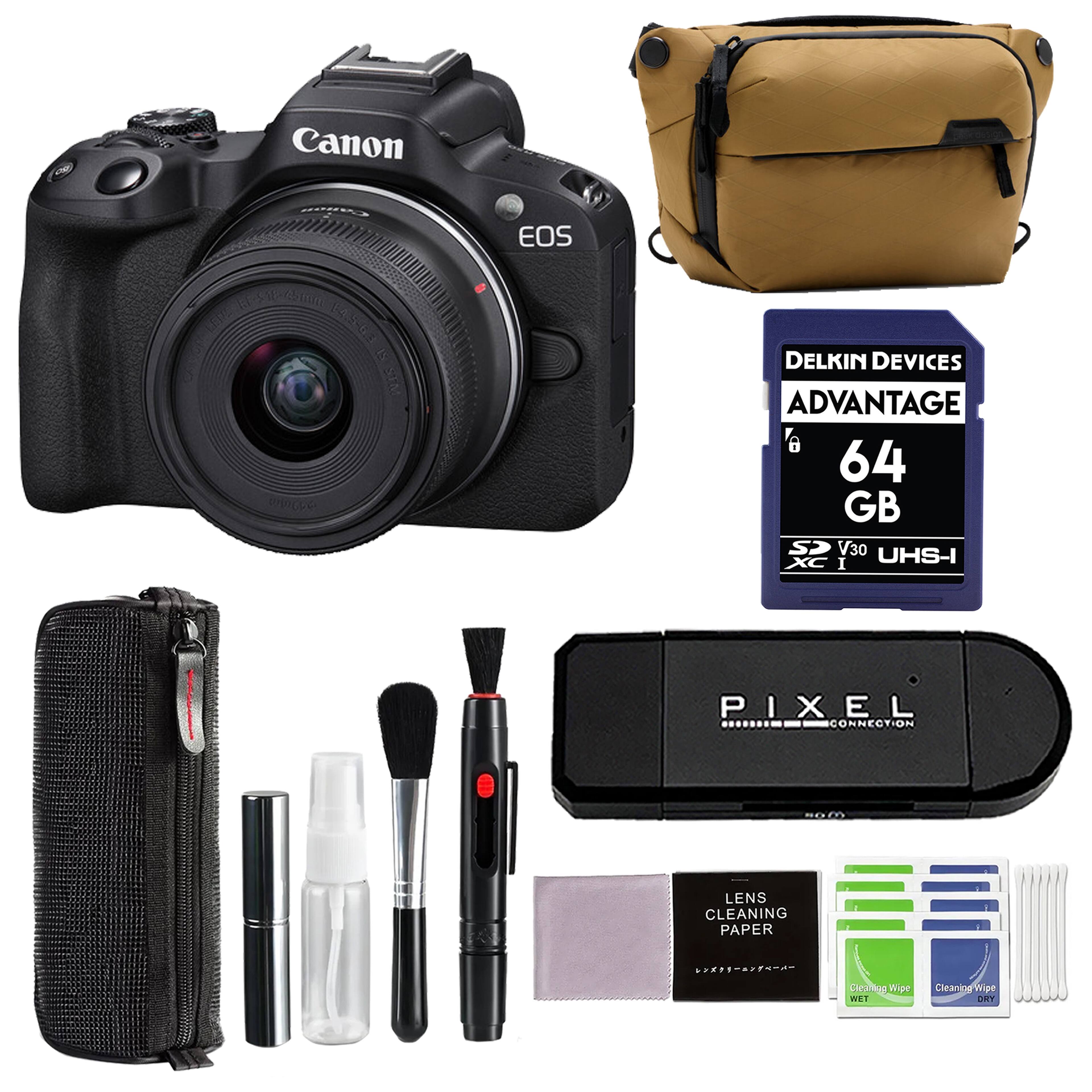 Canon EOS 14t Baue LA-GE O To WIsS ee DELKIN DEVICES ADVANTAGE 64 GB SP V30 XC I UHS-I PIXEL CONNECTION LENS CLEANING PAPER Ceaos DP Wipe WET Cleanine Wipe