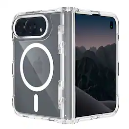 UUCOVER - Magnetic Transparent Case for Apple iPhone Duo,Shockproof PC Case Hinge Protection Compatible with MagSafe Cover - Clear