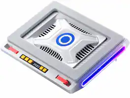 Core Tech - 3500 RPM Turbo-Fan RGB Laptop Cooling Pad with 4-Port USB Hub and Adjustable Stand for 13–17.3-Inch Laptops - White