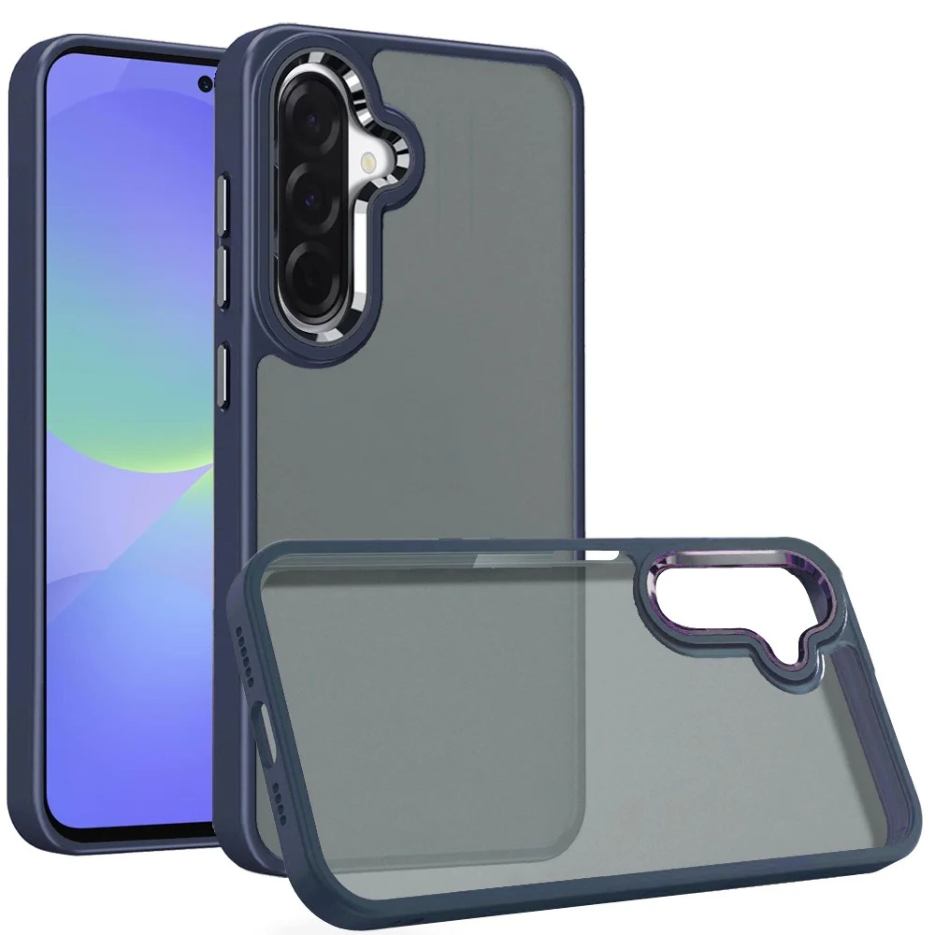 Kitcheniva - Smooth Thick Acrylic Phone Case With Tempered Glass For Samsung Galaxy A37 5G - Dark Blue price history on PriceWatchPro