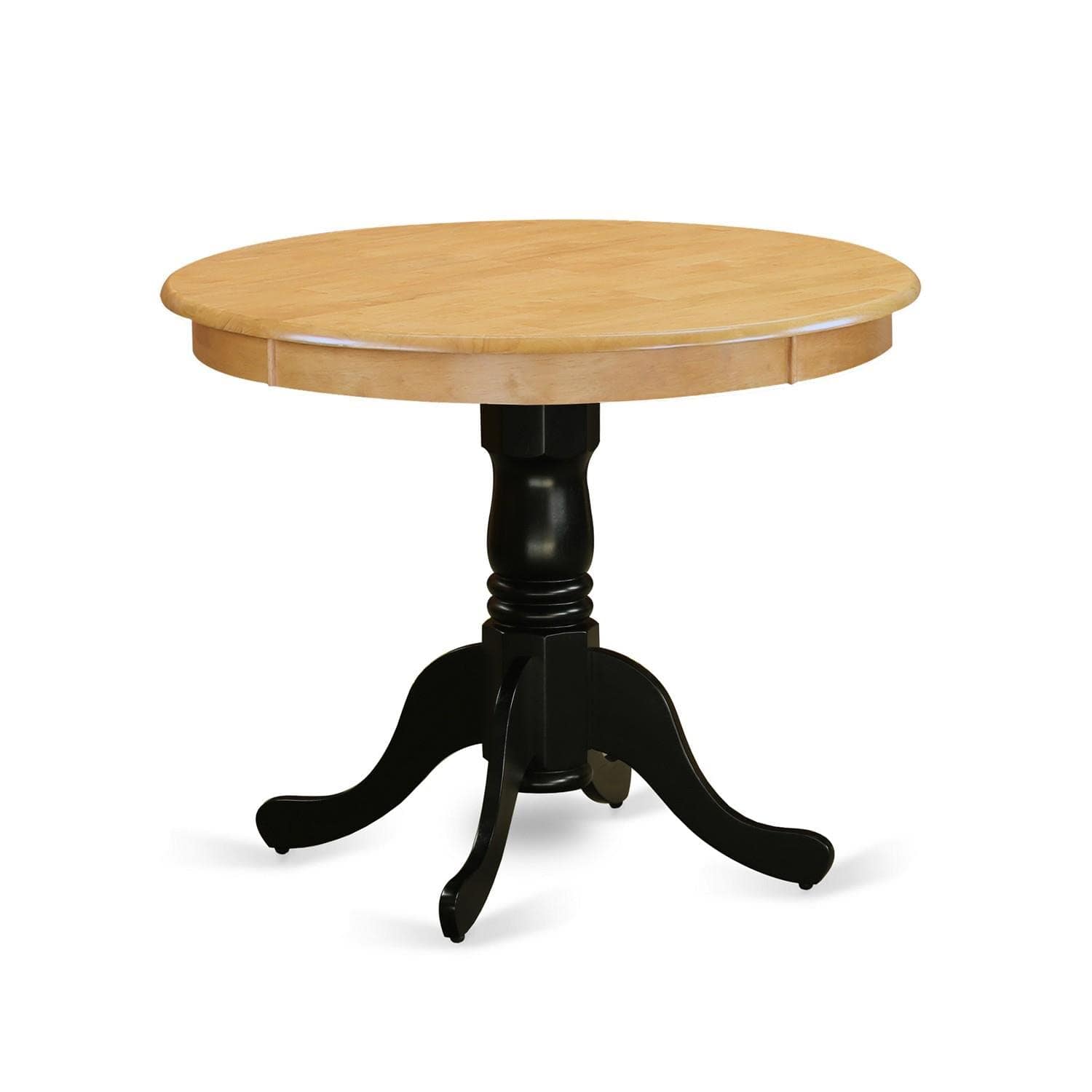 MAGICAL RUBS - Ant-abk-tp Antique Dining Room Table - A Round Kitchen Top With Pedestal Base 36x36 Inch Wirebrushed Black - Ant-obk-tp