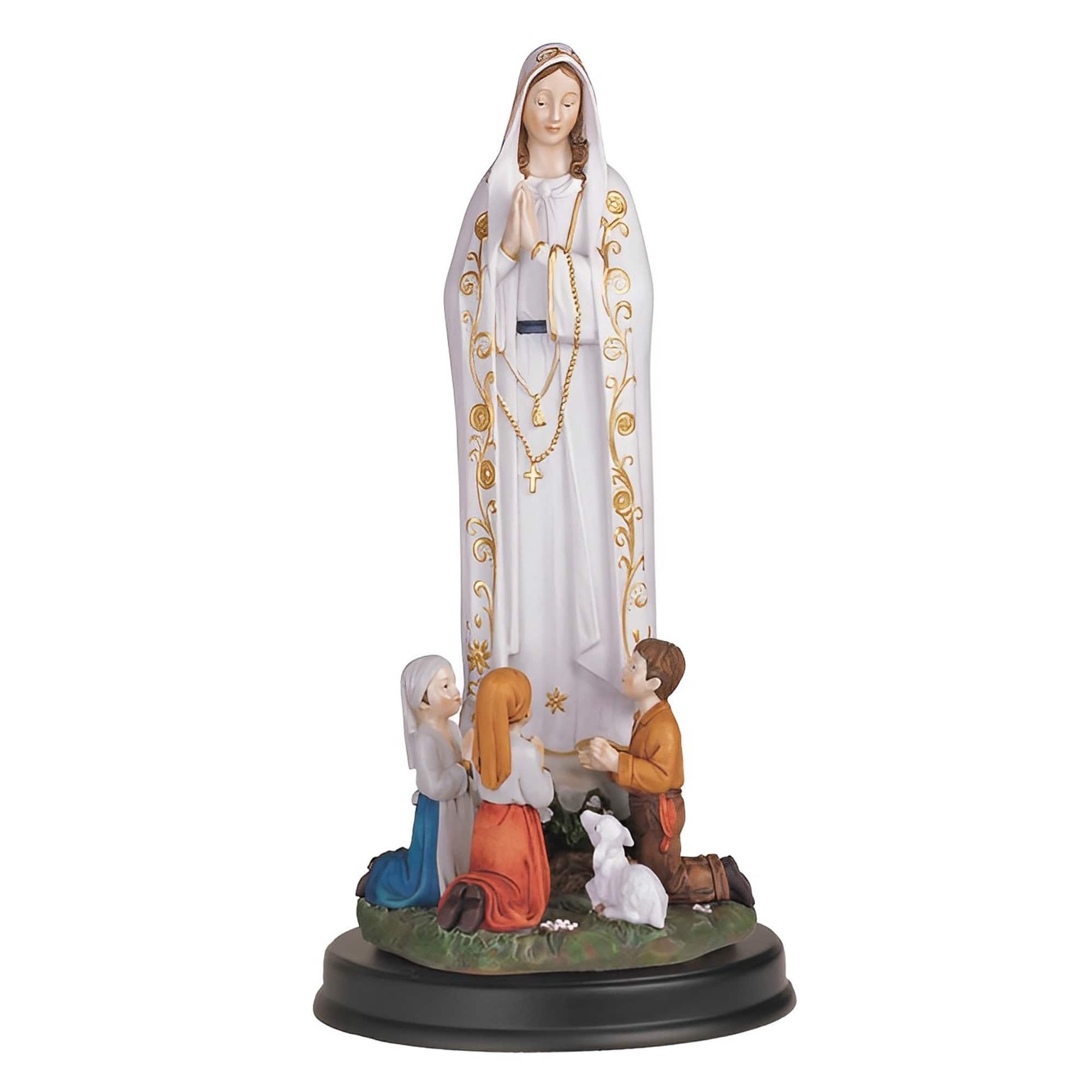 Front. FC Design - FC Design 12"H Our Lady of Fatima Our Lady of The Holy Rosary of Fatima Holy Figurine Office Desk Tabletop Home Decor - Multi-Color.